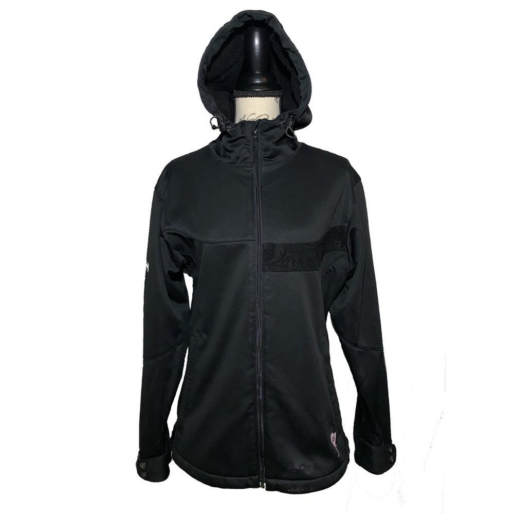 Arsenal snowboard floral textured velvet lining Jacket Size L Black